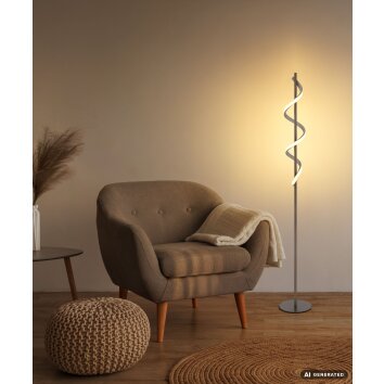 Globo Spiro lampadaire LED à spirale sur pied pour salon et salle à manger