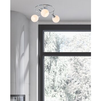 NOWA Doxy plafonnier moderne rond à 3 globes, 3x E14, 4 W, 3000 K, Ø 25 cm