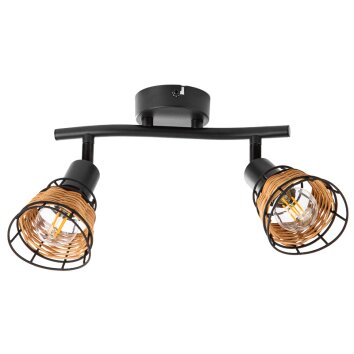 NOWA Esra plafonnier rond à 2 spots, spot de plafond E14 moderne pour cuisine