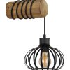 Globo Caldwell applique murale industrielle avec support cylindrique et cage suspendue E27 60W