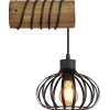 Globo Caldwell applique murale industrielle avec support cylindrique et cage suspendue E27 60W