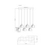 Globo Swanson suspension allongée à 6 flammes pour salle à manger et cuisine