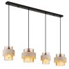 Globo Daren suspension moderne allongée à 4 feux E27 pour salle à manger, cuisine et salon