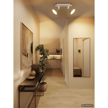 Globo Lyndon plafonnier moderne spot de plafond à 2 spots carrés E14 pour salon et couloir