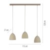SCHÖNER WOHNEN-Kollektion TRAVENTA suspension 3 lumières moderne pour salle à manger