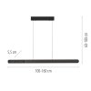 Schöner Wohnen-Kollektion ADRIANA ROUND suspension linéaire LED à 2 feux 160 cm