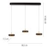 SCHÖNER WOHNEN-Kollektion ELMO LED suspension salle à manger 3 flammes 88,5 cm