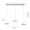 SCHÖNER WOHNEN-Kollektion ELMO suspension LED 3 lumières à hauteur réglable