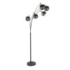Steinhauer Lampadaire arqué Bambus, 5 abat-jour écru orientables pour le canapé