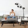 Steinhauer Lampadaire arqué Bambus, 5 abat-jour écru orientables pour le canapé