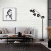 Steinhauer Lampadaire arqué Bambus, 5 abat-jour écru orientables pour le canapé