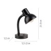 Leuchten Direkt Lampe à poser FLEXI à col flexible orientable, abat-jour noir