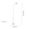 Leuchten Direkt lampadaire liseuse PIXIE, tête orientable, LED 3000 Kelvin blanc chaud