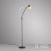Leuchten Direkt, lampadaire LOKI à bras orientable et abat-jour sphérique blanc opale