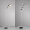 Leuchten Direkt, lampadaire LOKI à bras orientable et abat-jour sphérique blanc opale