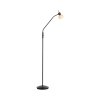 Leuchten Direkt, lampadaire LOKI à bras orientable et abat-jour sphérique blanc opale