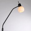 Leuchten Direkt, lampadaire LOKI à bras orientable et abat-jour sphérique blanc opale