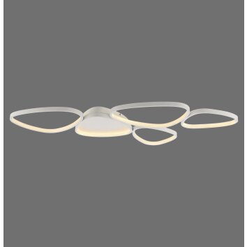 Leuchten Direkt Plafonnier LED PEBBLES blanc à boucles, mémoire, 3000 Kelvin blanc chaud