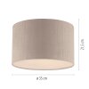 Leuchten Direkt Plafonnier DURO scandinave à abat-jour cylindrique en tissu beige côtelé