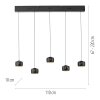 Leuchten Direkt Suspension LED BALLINI, réglable en hauteur, 3000 Kelvin chaud
