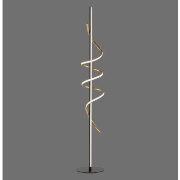 Leuchten Direkt lampadaire Emanda moderne à spirale dorée, LED 3000 Kelvin blanc chaud