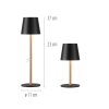 Leuchten Direkt Lampe à poser LED EURIA, 3000 Kelvin blanc chaud, IP54, abat-jour noir