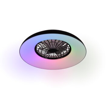 Reality Ventilateur de plafond Svaerholt, RGB, noir, blanc réglable 2700-6500 Kelvin