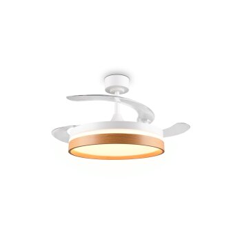 Reality Ventilateur de plafond LED Volda, blanc réglable 2700-6500 Kelvin, télécommandé