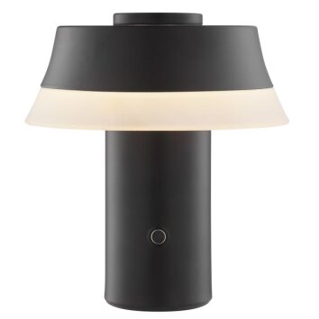 Brilliant Lampe à poser Kinich, abat-jour conique blanc, LED 2700 Kelvin blanc chaud