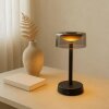 Brilliant lampe à poser Razor, abat-jour cylindrique noir, LED 2700 Kelvin blanc chaud