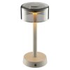 Brilliant, lampe à poser Razor LED moderne avec abat-jour cylindrique beige en verre