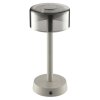 Brilliant, lampe à poser Razor LED moderne avec abat-jour cylindrique beige en verre