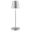 Brilliant Lampe à poser Elora, abat-jour conique argenté, LED blanc chaud 2700 Kelvin