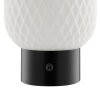 Brilliant Lampe à poser LED RGB Sarastro, abat-jour blanc losangé, 2700 Kelvin blanc chaud