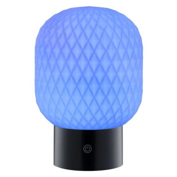 Brilliant Lampe à poser LED RGB Sarastro, abat-jour blanc losangé, 2700 Kelvin blanc chaud