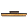 Brilliant Plafonnier LED Thunder, panneau décoratif en bois foncé, 3000 Kelvin blanc chaud