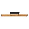 Brilliant Plafonnier LED Thunder, panneau décoratif en bois foncé, 3000 Kelvin blanc chaud