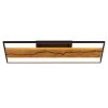 Brilliant Plafonnier LED Thunder, panneau décoratif en bois foncé, 3000 Kelvin blanc chaud
