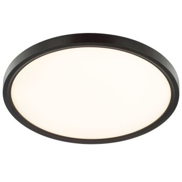Brilliant, plafonnier LED Galo rond et plat, 3000 Kelvin blanc chaud, pour le couloir