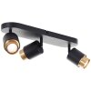 Brilliant Spot de plafond Covelo, 3 têtes cylindriques orientables dorées, pour couloir