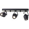 Brilliant spot de plafond Vertino, têtes coniques noires mobiles, 3000 Kelvin blanc chaud