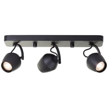 Brilliant spot de plafond Vertino, têtes coniques noires mobiles, 3000 Kelvin blanc chaud