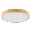 Brilliant plafonnier LED Moreen plat et rond, bois clair, blanc réglable 2700-6500 Kelvin