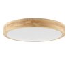 Brilliant plafonnier LED Moreen plat et rond, bois clair, blanc réglable 2700-6500 Kelvin