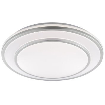 Brilliant Plafonnier Luciano LED, rond et plat à surface blanche, blanc neutre 4000 Kelvin