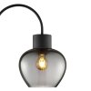 Brilliant Lampadaire Ligari moderne à bras arqué avec abat-jour en verre fumé