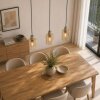 Brilliant Suspension Lyska, style scandinave, 3 abat-jour en verre ambré