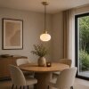 Brilliant Leuchten Suspension Fanny avec abat-jour rond en verre blanc, style champêtre