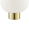 Brilliant lampe champignon Fanny, abat-jour rond en verre blanc, pied couleur laiton