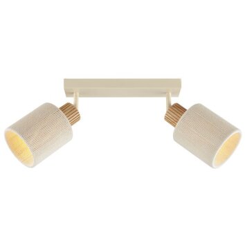 Brilliant Leuchten Spot de plafond Arlo bohème à 2 têtes orientables, platine beige